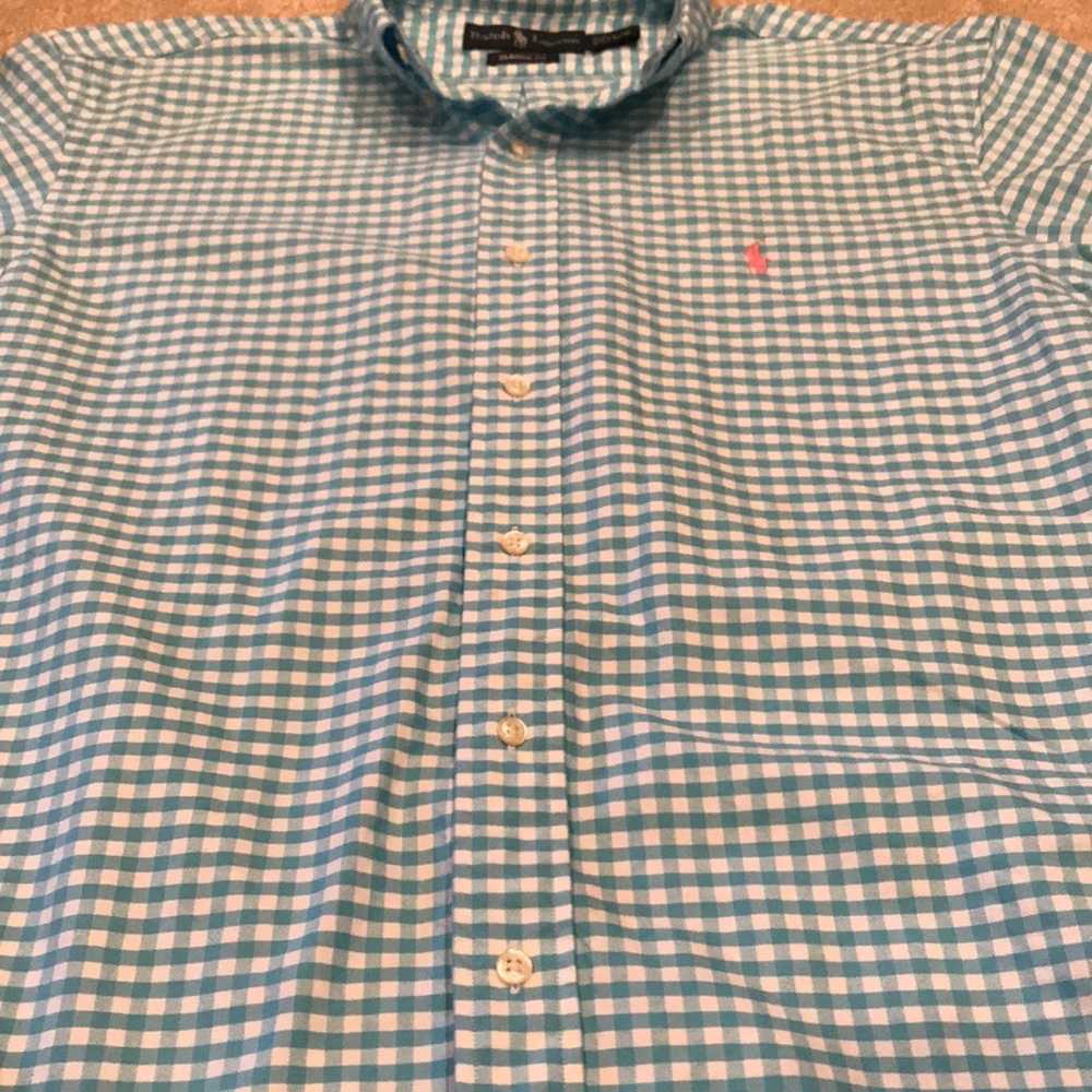 Men’s Polo Checkered Collared Button Down - Picture 5 of 7
